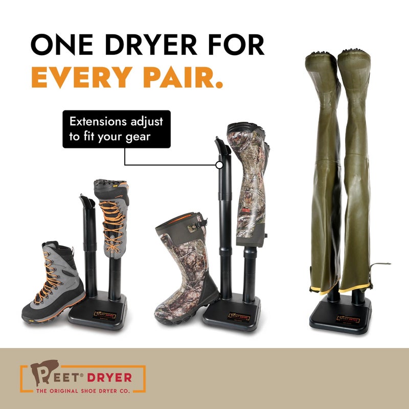 PEET, Wader, Electric Shoe Dryer with 2 Sets of 12" Extensions, Effective Drying for Waders, Tall Boots & Outdoor Gear, Made in USA - Image 4